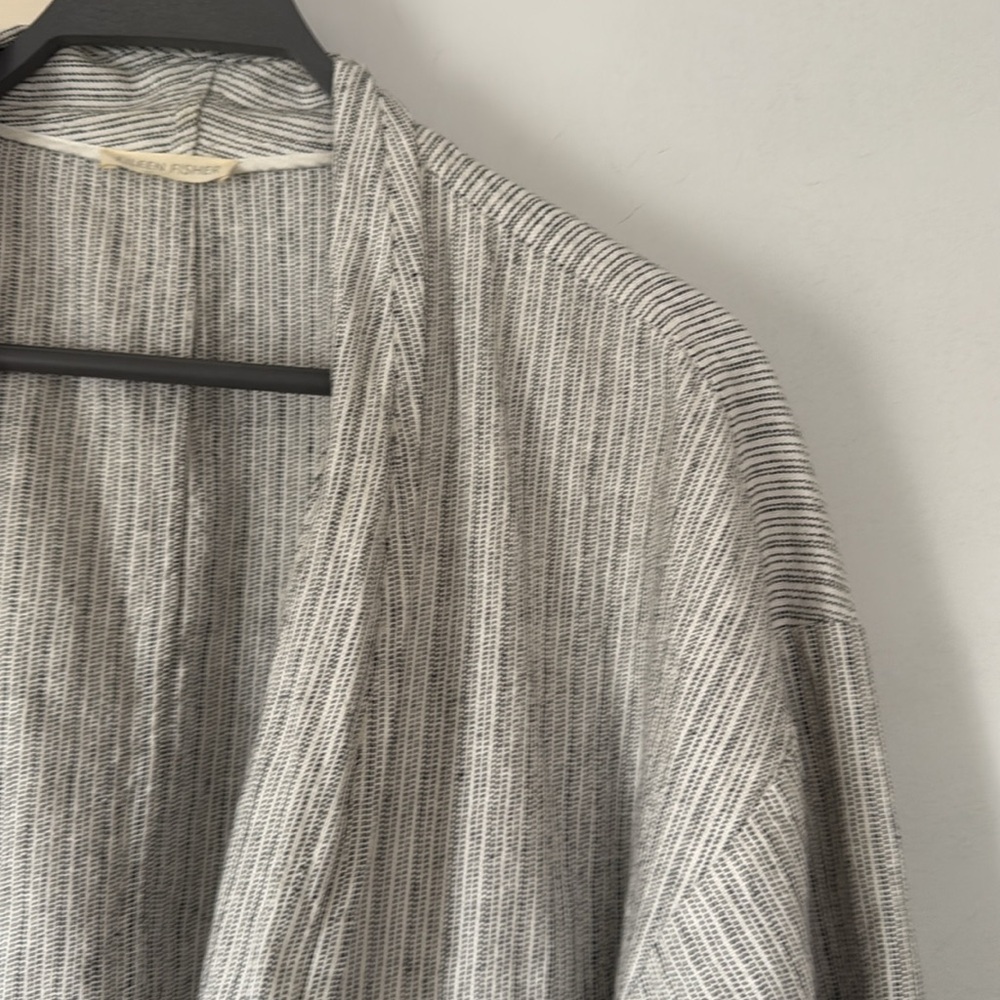 Eileen Fisher striped organic cotton/linen jacket - Picture 2 of 7